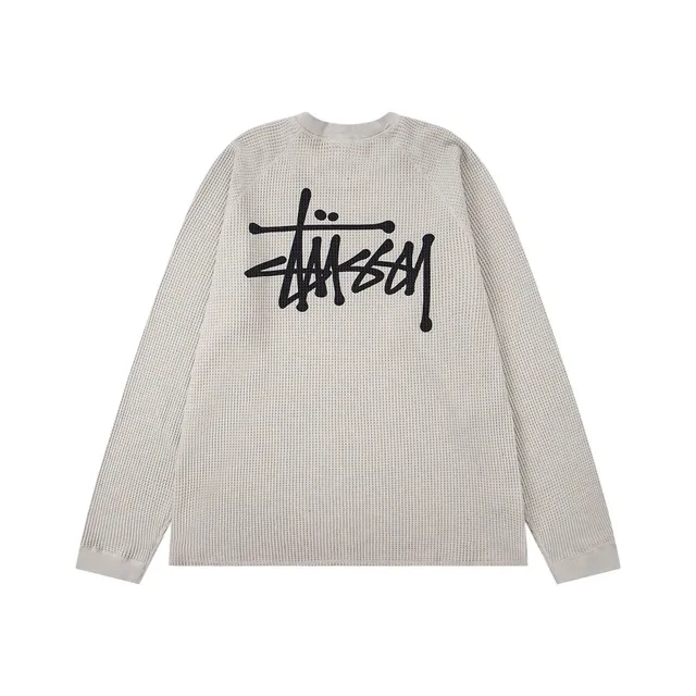 Stüssy Waffle Knit Long Sleeve Logo Back
