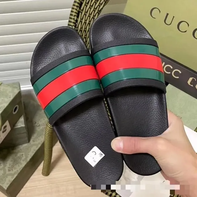 Gucci Web Stripe Slide Black Green Red Web