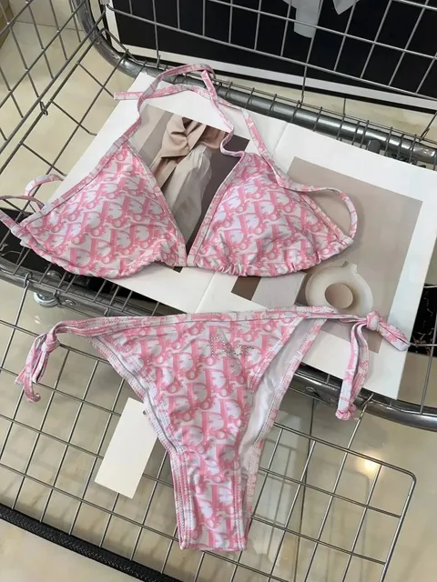 Dior Triangle Bikini Set Oblique Logo Print