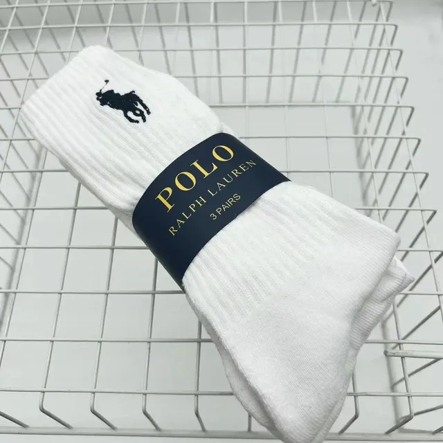 刺绣大标白色高筒(3双)