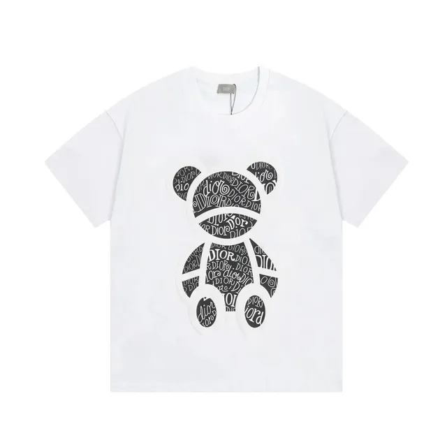 Teddy Bear Graphic Tee Dior Oblique Print