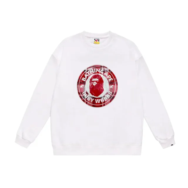 BAPE × Corteiz Crewneck Sweatshirt Bathing Ape x Busy Works Plaid Logo