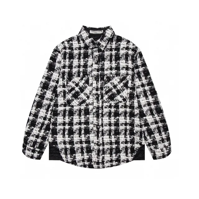 Chanel Tweed Shirt Black and White Check
