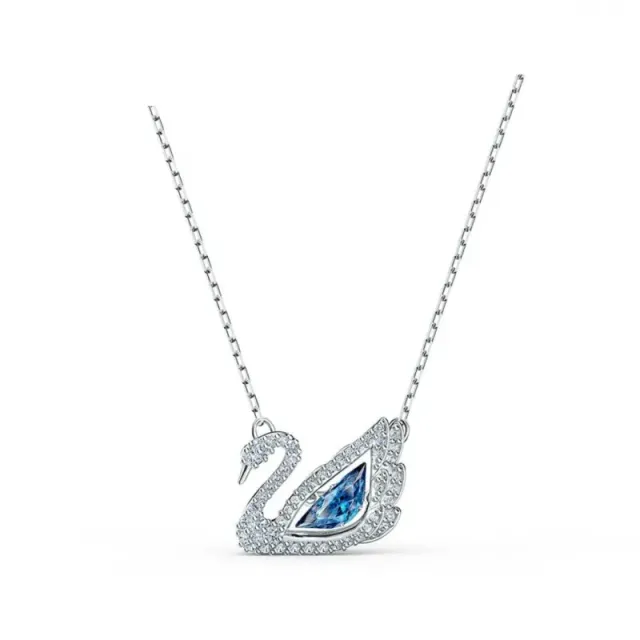 Smart blue swan necklace