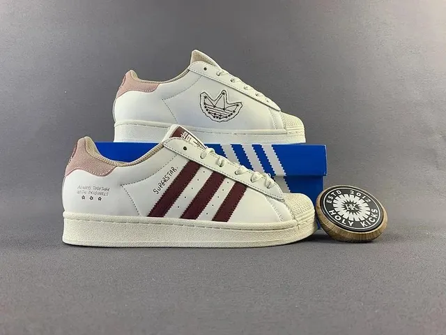 Adidas Superstar White Maroon