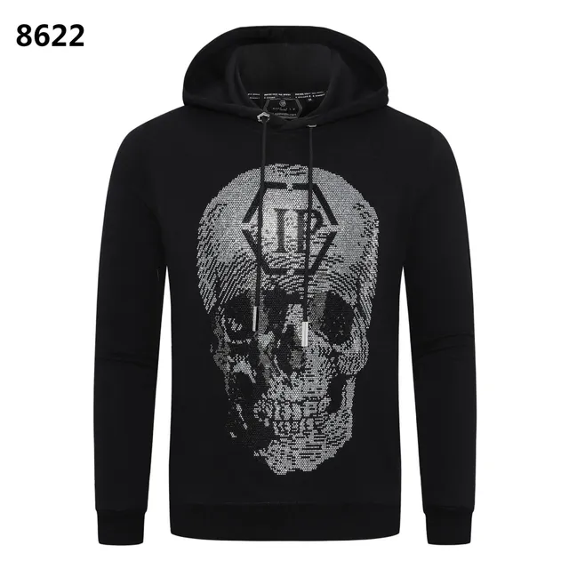 Philipp Plein Skull Hoodie Crystal Skull