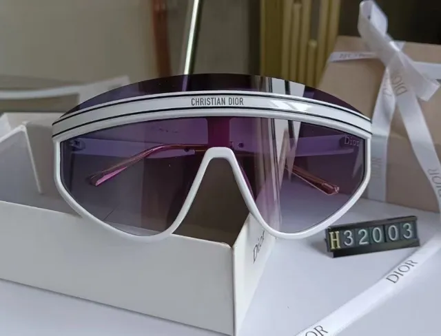 Dior Shield Sunglasses White Frame Purple Lens