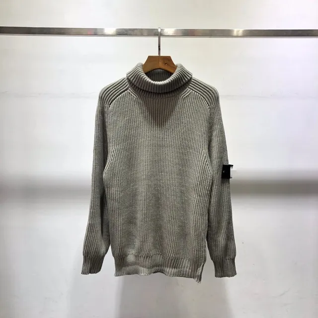 Stone Island Turtleneck Sweater Ribbed Knit with Badge