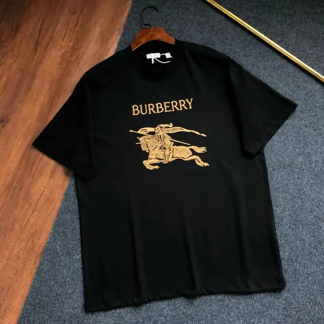Burberry Equestrian Knight Tee Gold Logo Print