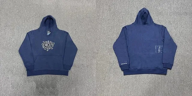 D01蓝色连帽卫衣
