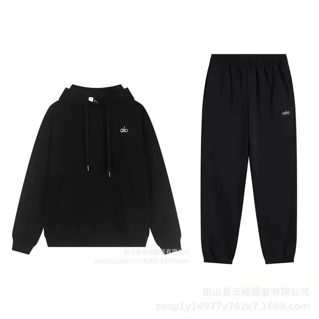 Aimé Leon Dore Hoodie and Joggers Set Black with White Logo