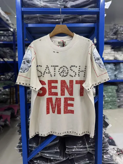 Satoshi Nakamoto Studded Graphic Tee Skull Print with Rivets