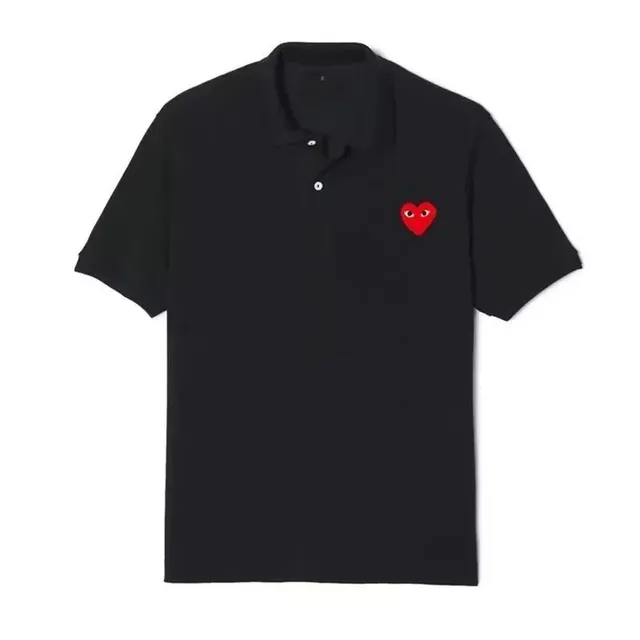 Comme des Garçons Polo Shirt Red Heart Logo