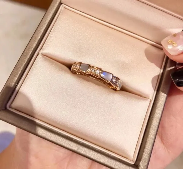 Bulgari Serpenti Ring Mother-of-Pearl and Diamond