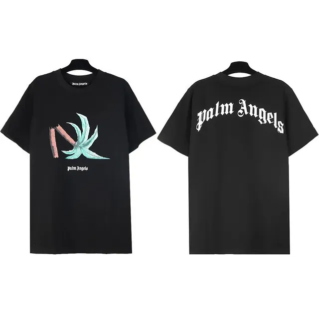 Palm Angels Graphic Tee Palm Leaf Print