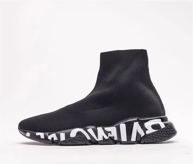 Balenciaga Speed Trainer Black White Logo
