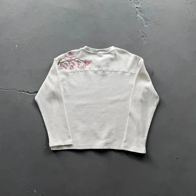 Long-Sleeve Top Cherry Blossom Embroidery