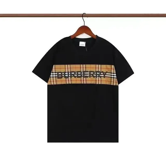 Burberry Logo Panel T-Shirt Checkered Stripe