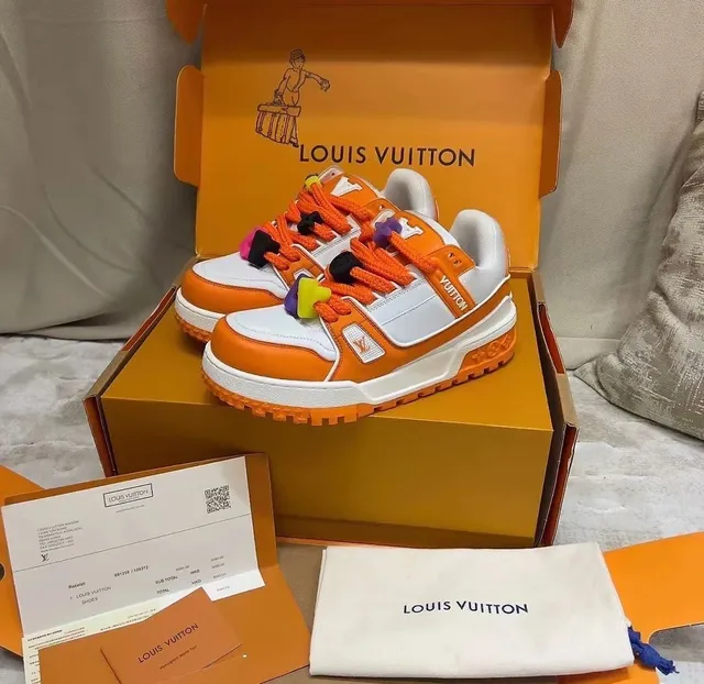 Louis Vuitton LV Trainer Orange and White