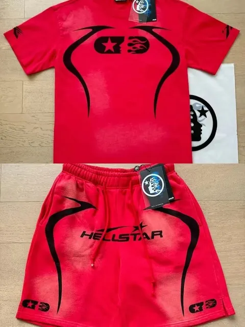 Hellstar T-Shirt and Shorts Set Flame Star Graphic