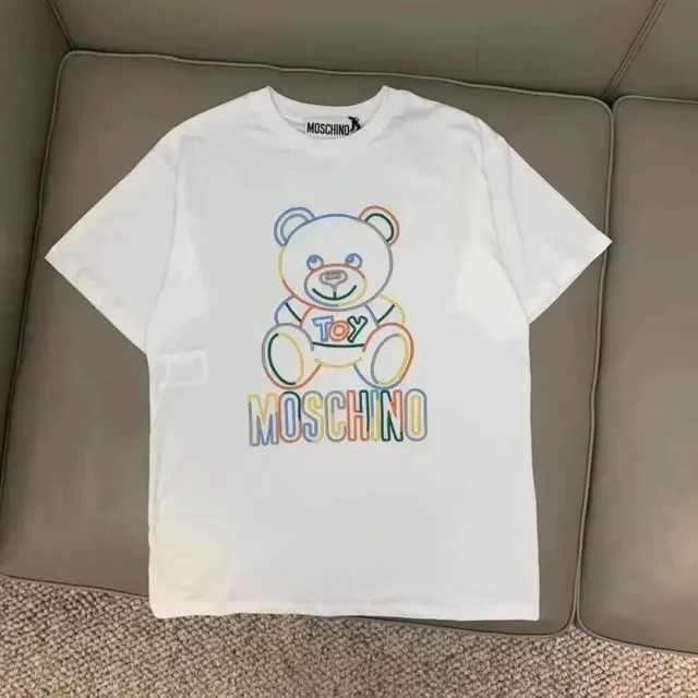 Moschino Teddy Bear Graphic Tee Rainbow Outline