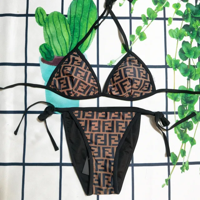Fendi Bikini Set FF Logo Print