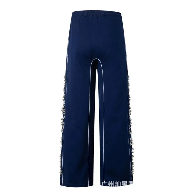 Balenciaga Wide-Leg Trousers Pearl-Embellished