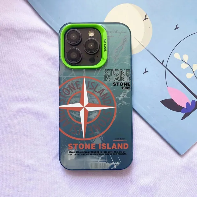Stone Island Phone Case Compass Logo Print