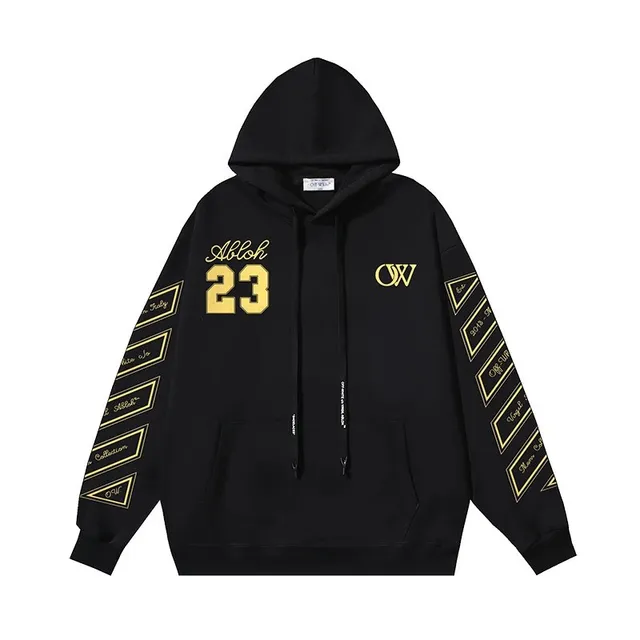Off-White Hoodie Abloh 23 Gold Print