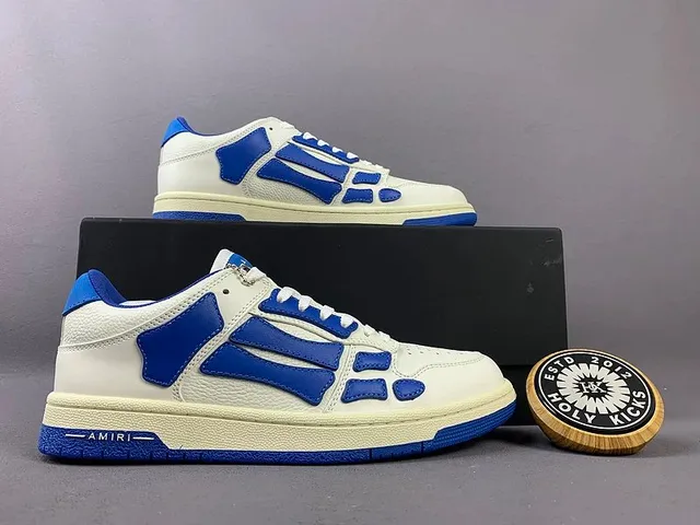 Amiri Bone Sneaker White and Royal Blue