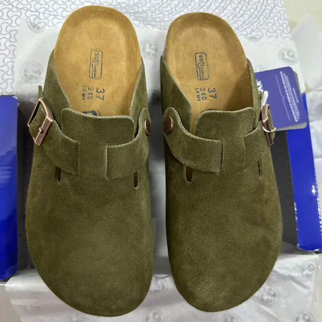 Birkenstock Boston Clog Olive Suede