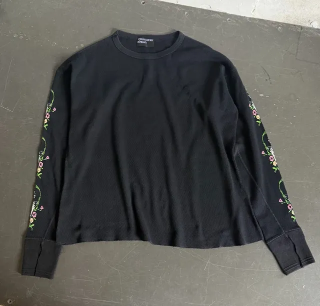 Enfants Riches Déprimés Long-Sleeve Top Floral Embroidered Sleeves