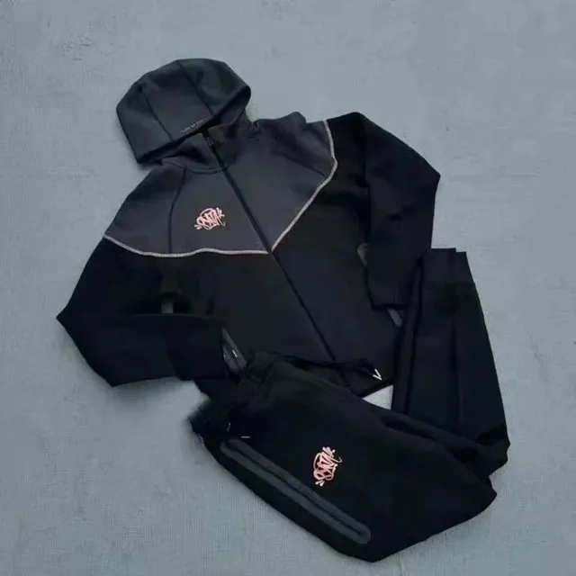 Corteiz Track Suit Black with Pink Logo