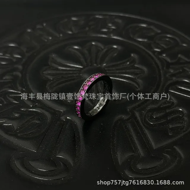 Chrome Hearts Ring Pave Pink Gemstone