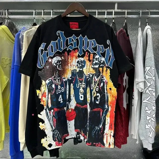 Godspeed Graphic Tee Skeleton USA Basketball Print