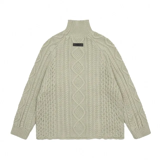 Fear of God Cable Knit Turtleneck Sweater Oatmeal
