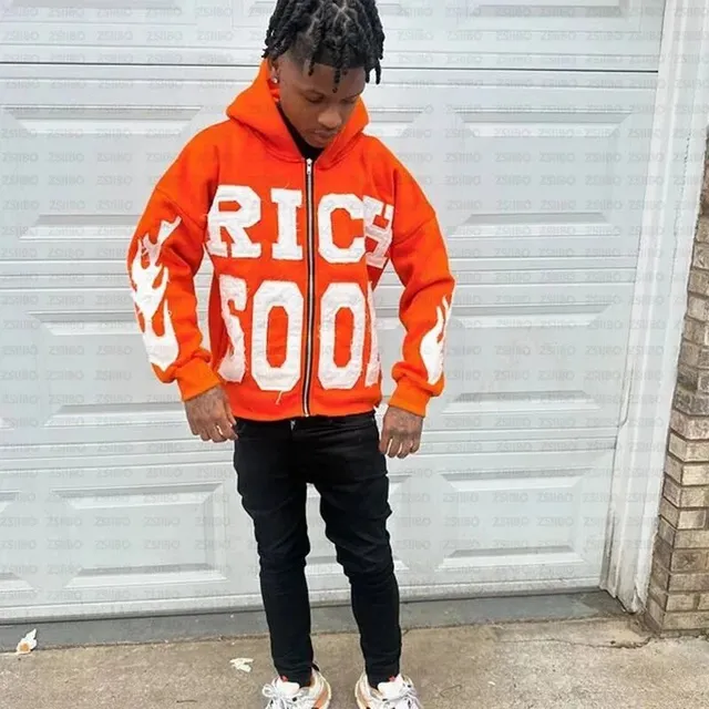 Richard Mille Zip-Up Hoodie RICH SOON Graphic