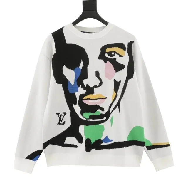 Louis Vuitton Knit Sweater Abstract Face Print