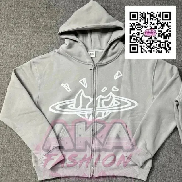 Fragment Design Zip-Up Hoodie Saturn Logo Print
