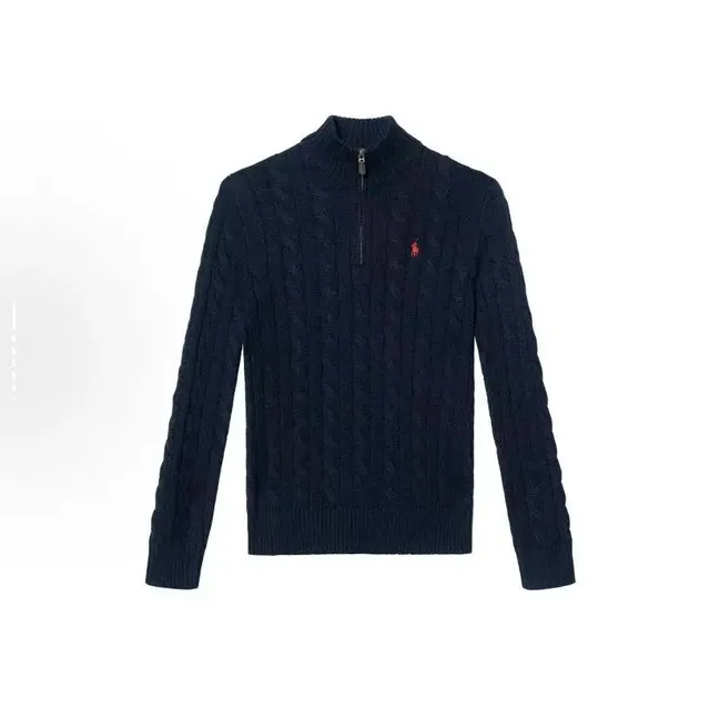 Polo Ralph Lauren Cable Knit Quarter-Zip Sweater Navy