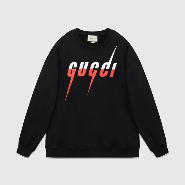 Gucci Logo Sweatshirt Lightning Bolt Print