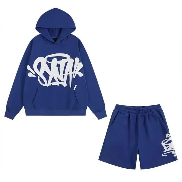 Syna World Hoodie and Shorts Set Graffiti Logo
