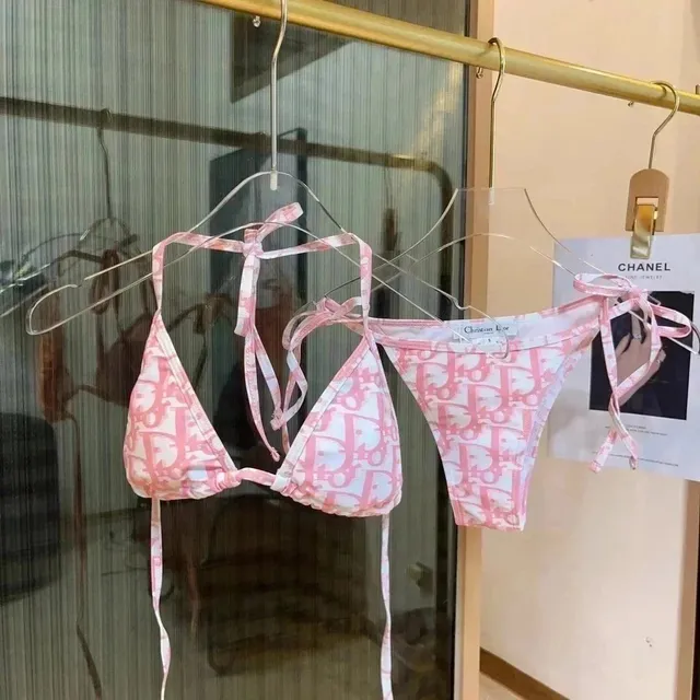 Dior Oblique Print Triangle Bikini Set