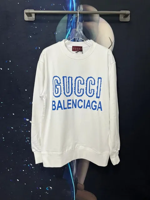 Crewneck Sweatshirt Gucci Balenciaga Logo Print