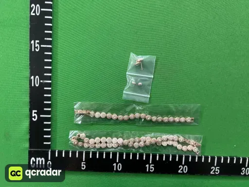白水晶罗马玫瑰金【项链手链耳钉】套装