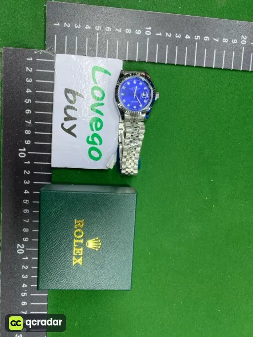 Log imitation mechanical 12 diamond silver blue