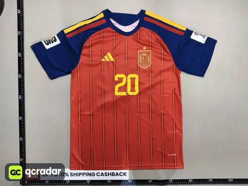 Spain home jersey #20 with captain's armband
