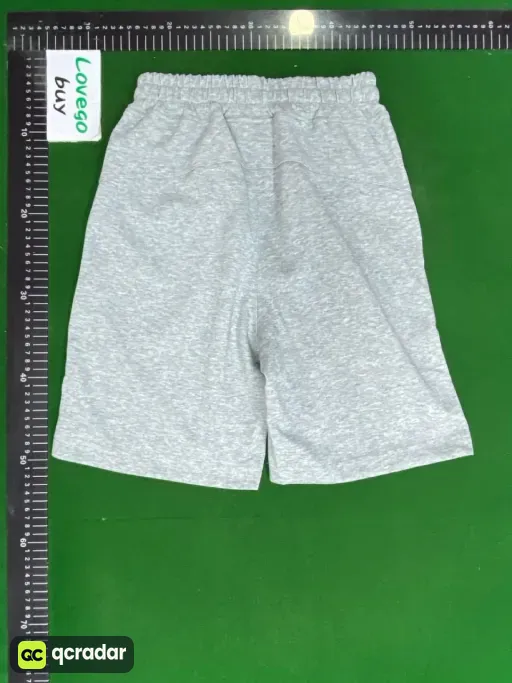 2404 light gray letter flocked shorts