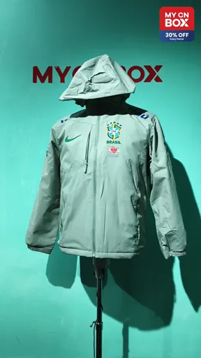 Brazilian nike windbreaker - green, fleece-lined