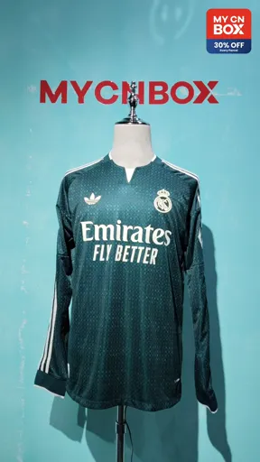 2627 real madrid away long sleeve customized no. 5 star + champions league armband